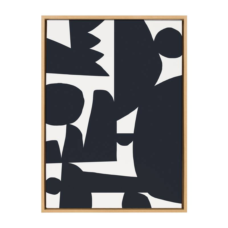Kate and Laurel Sylvie Quiet Jungle 1 Framed Canvas by Kelly Knaga - 23x33 - Plastic - Natural
