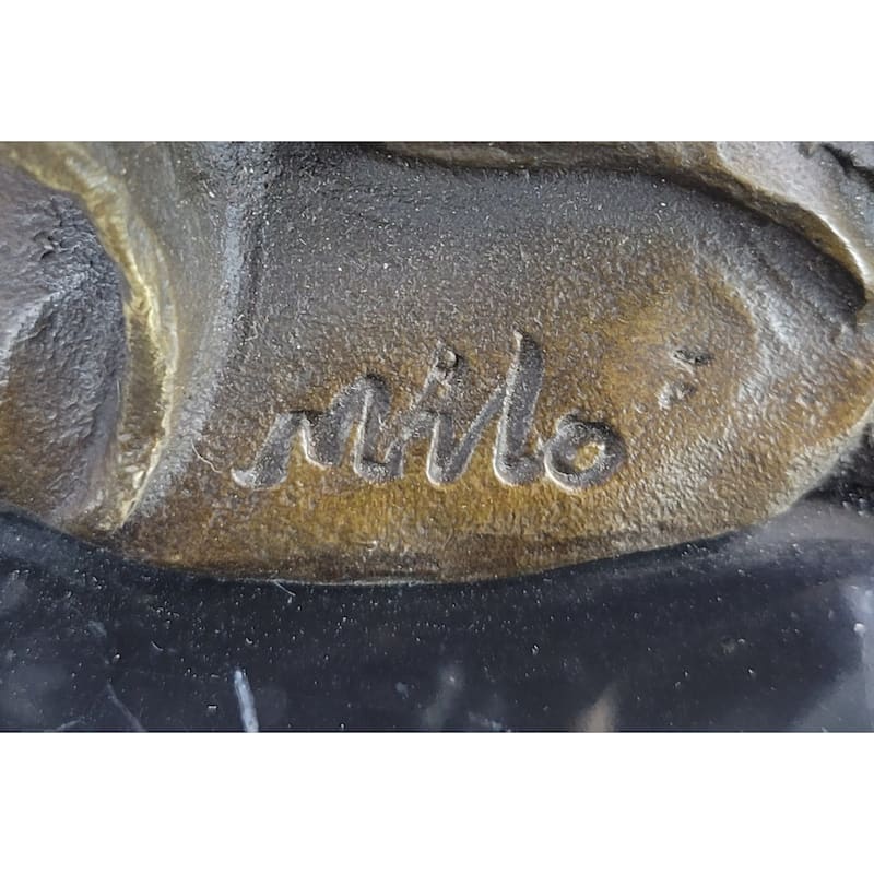 Two Rearing Stallions Horses Bronze Sculpture Statue Horse Lover Decor Signed Art On Marble Base