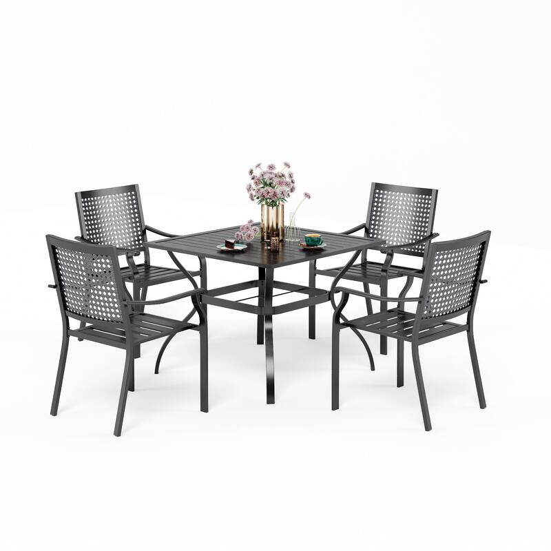 5-Piece Metal E-coating Patio Dining Set