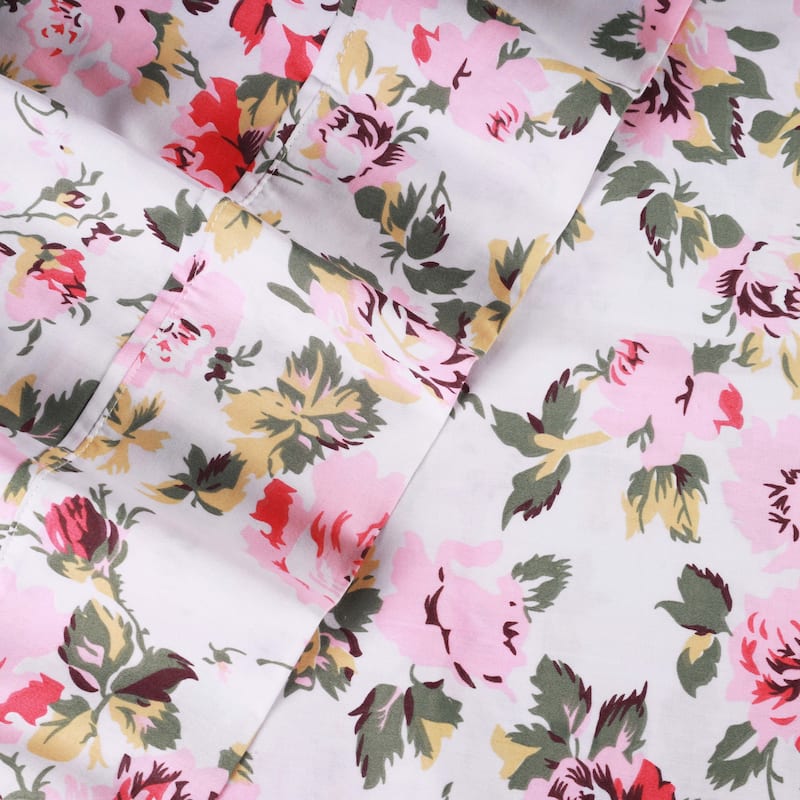 Superior Cotton Vintage Floral Duvet Cover Set with Pillow Shams