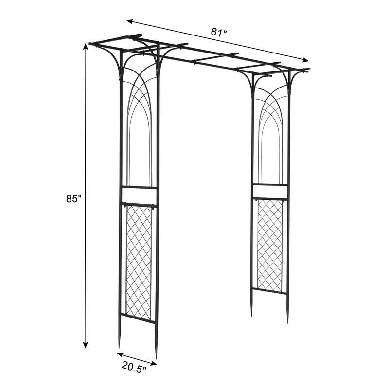 Iron Arch Black Wrought Iron Flat Top
