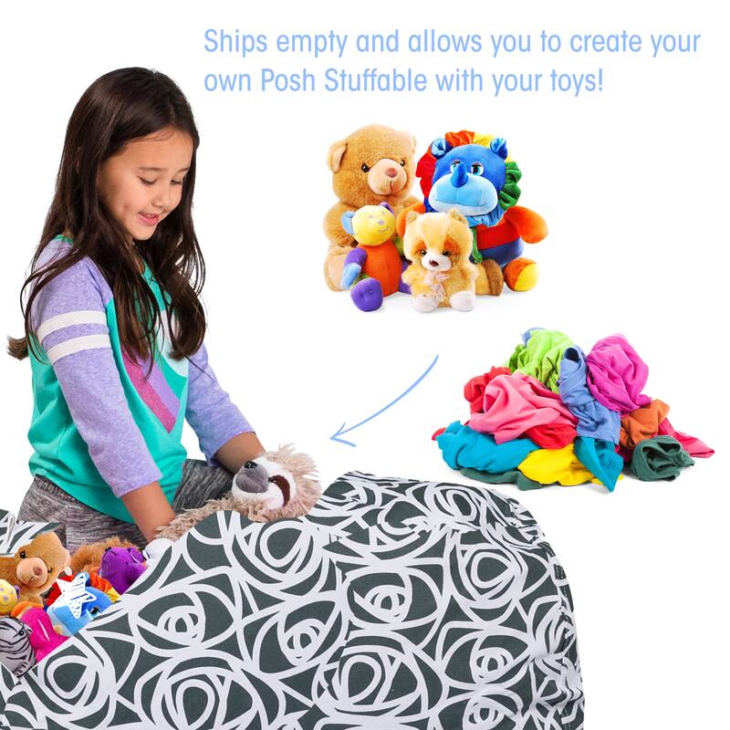 Kids Bean Bag Chair Cover Stuffed Animal Storage or Toy Organizer