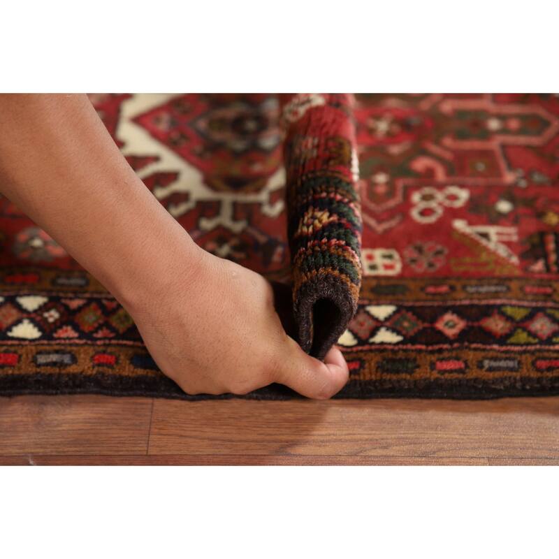 Tribal Gharajeh Persian Runner Rug Handmade Red Wool Carpet - 2'4" x 9'4"