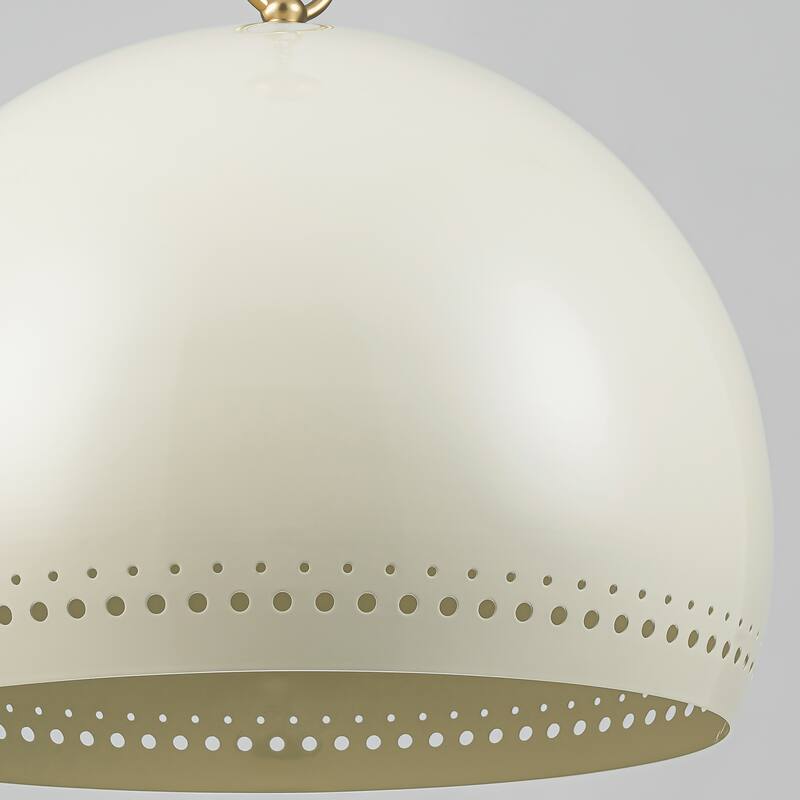 1-Light Modern Black/White Dome Pendant Kitchen Island Light