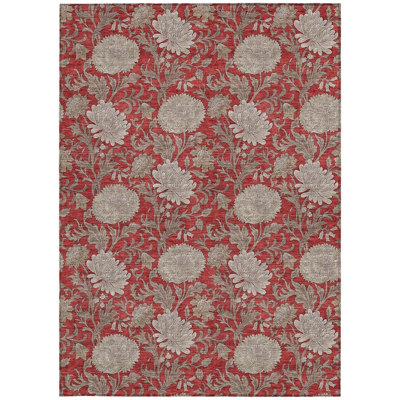 HomeRoots Floral Transitional Rectangle Outdoor Rug