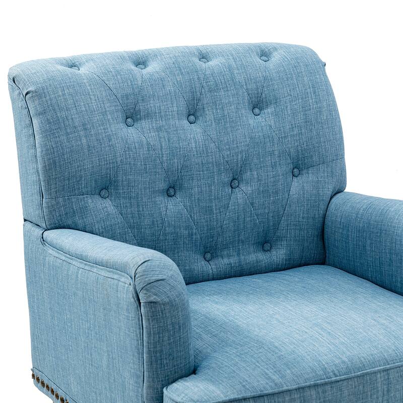 Geltrude Traditional Upholstered Accent Chair with Button Tufted Back Set of 2 by HULALA HOME