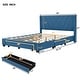 preview thumbnail 20 of 18, Merax Queen Size Linen Upholstered Platform Bed with 3 Drawers