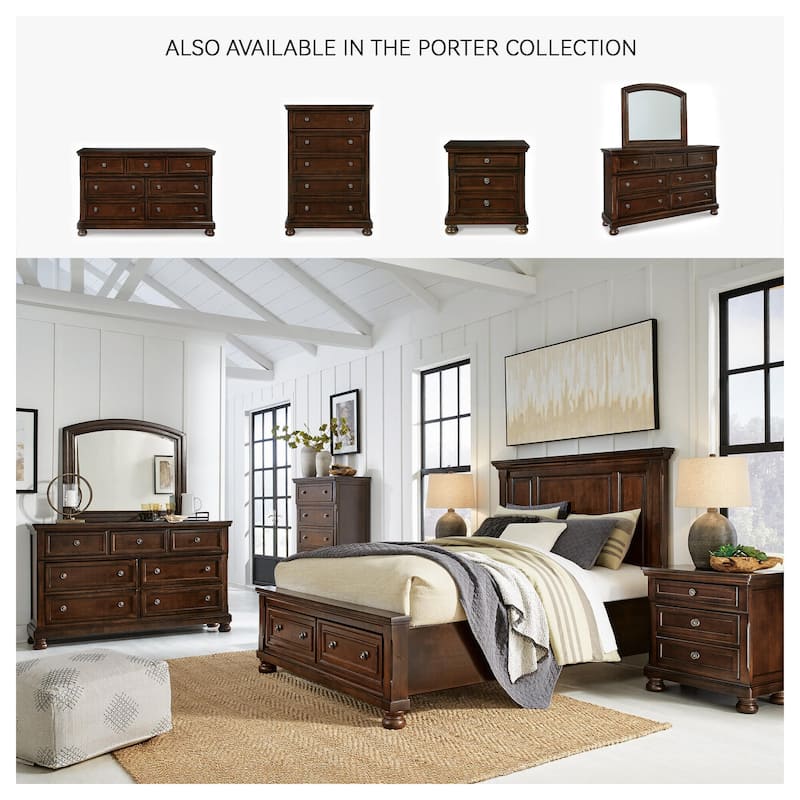 Signature Design by Ashley Porter Rustic Brown 2 Drawer Nightstand