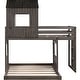 preview thumbnail 4 of 10, Wooden Twin Over Full Bunk Bed Loft Bed With Playhouse,Ladder and Guardrails