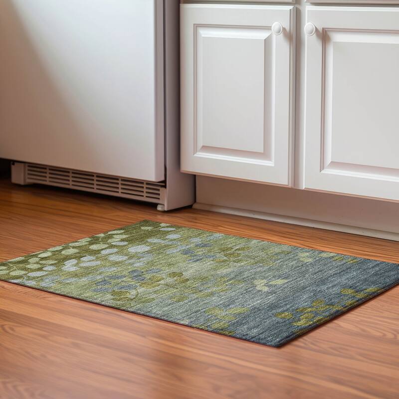 Premium Washable Super Soft Mayfield Rug - Olive - 1'8" x 2'6"