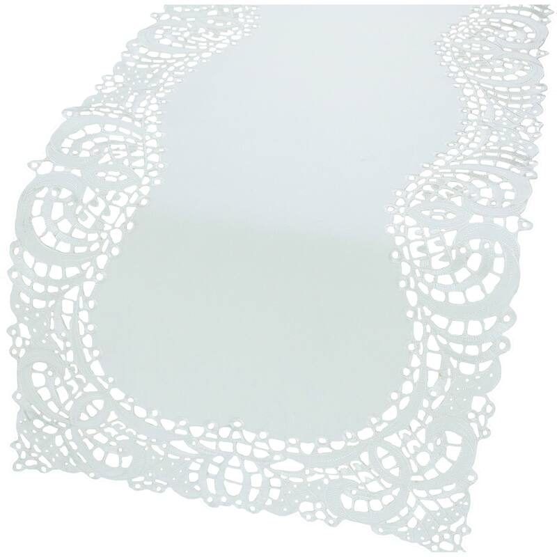 Dainty Lace-15X54-Table Runner-White - 16 x 34"