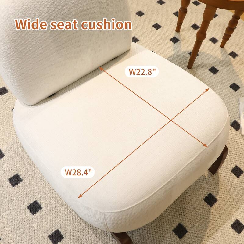 Cute Accent Chair with Solid Wood Legs, Velvet Living Room Chair with Soft Cushion, Cozy Bedroom Chair