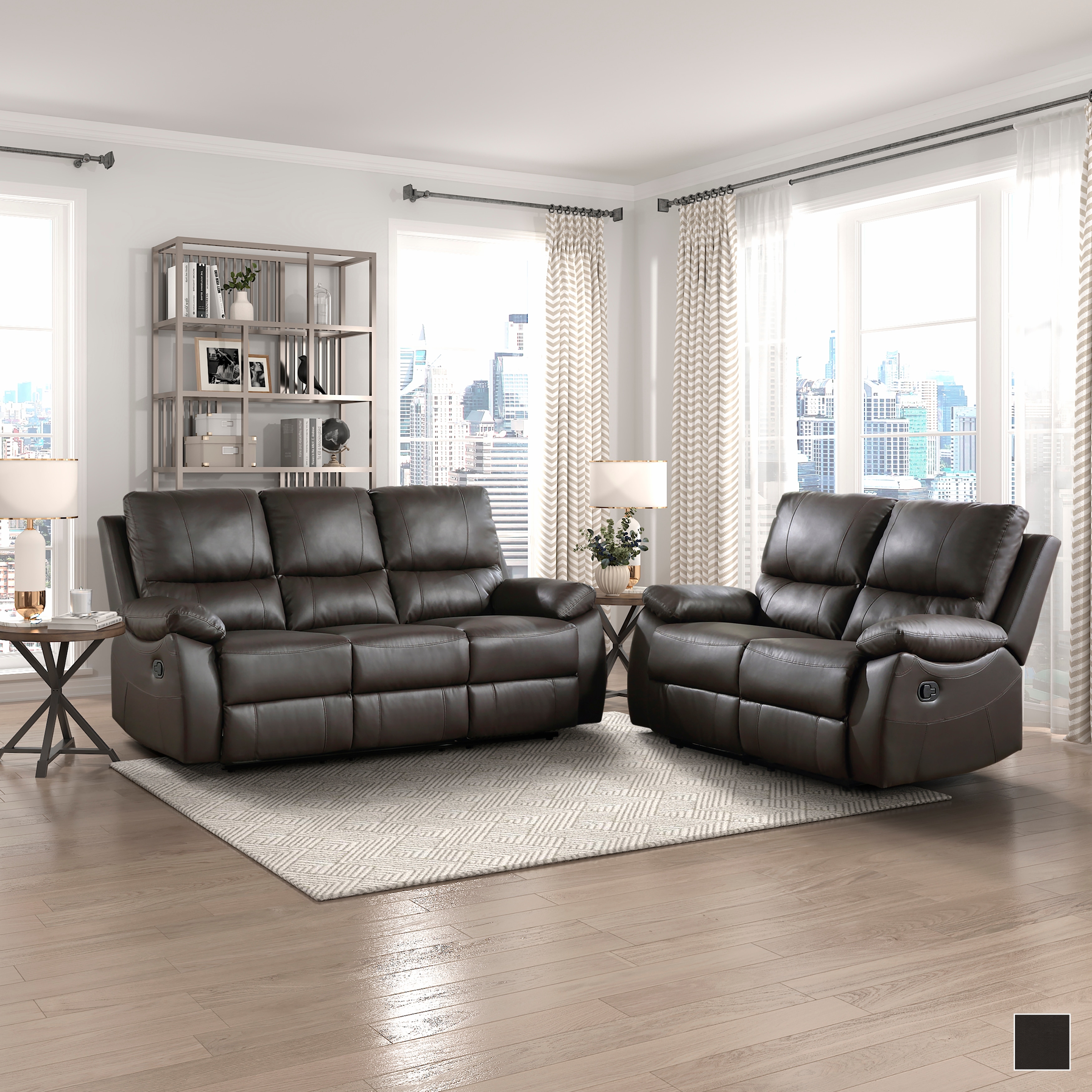 Fremont & Park Harrington 2-Piece Faux Leather Manual Reclining Living Room Sofa Set