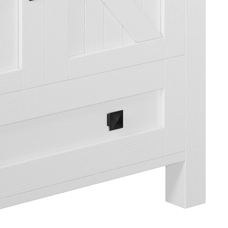 Moasis 30" Farmhouse Bathroom Vanity With Sink,Small Space Bathroom Storage Cabinet with Barn Doors