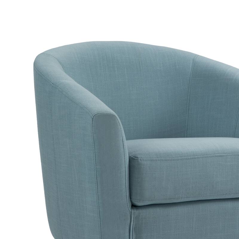 Set of 2 Upholstered Modern Barrel Accent Chair Wood Legs