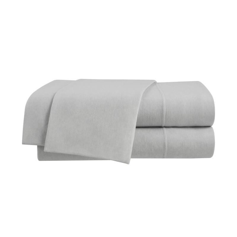 Vellux Solid Jersey Knit Sheet Set - Cotton Blend, Deep Pocket, Ultra Soft - Queen - Dark Gray