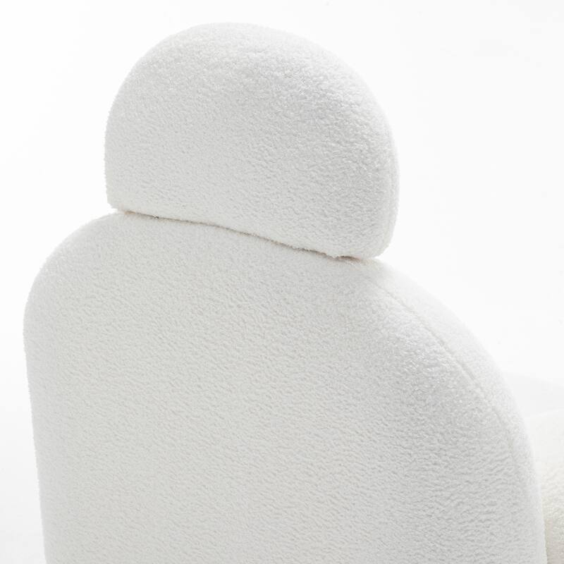 SEYNAR Modern Faux Sherpa Upolstered High Back Armless Accent Chair Set of 2