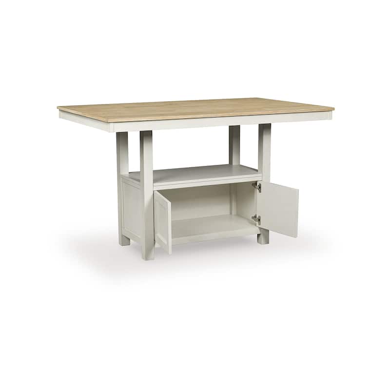 Signature Design by Ashley Westlinport Antique White/Brown Counter Height Dining Table - 38" W x 60" D x 36" H