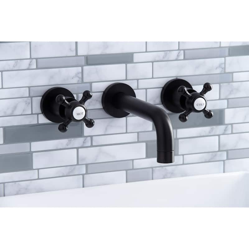 Kingston Brass Metropolitan Two-Handle 3-Hole Wall Mount Bathroom Faucet
