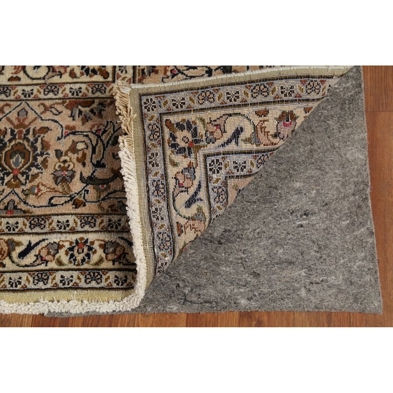 Traditional Green Kashan Persian Vintage Area Rug Handmade Wool Carpet - 9'8"x 12'3"