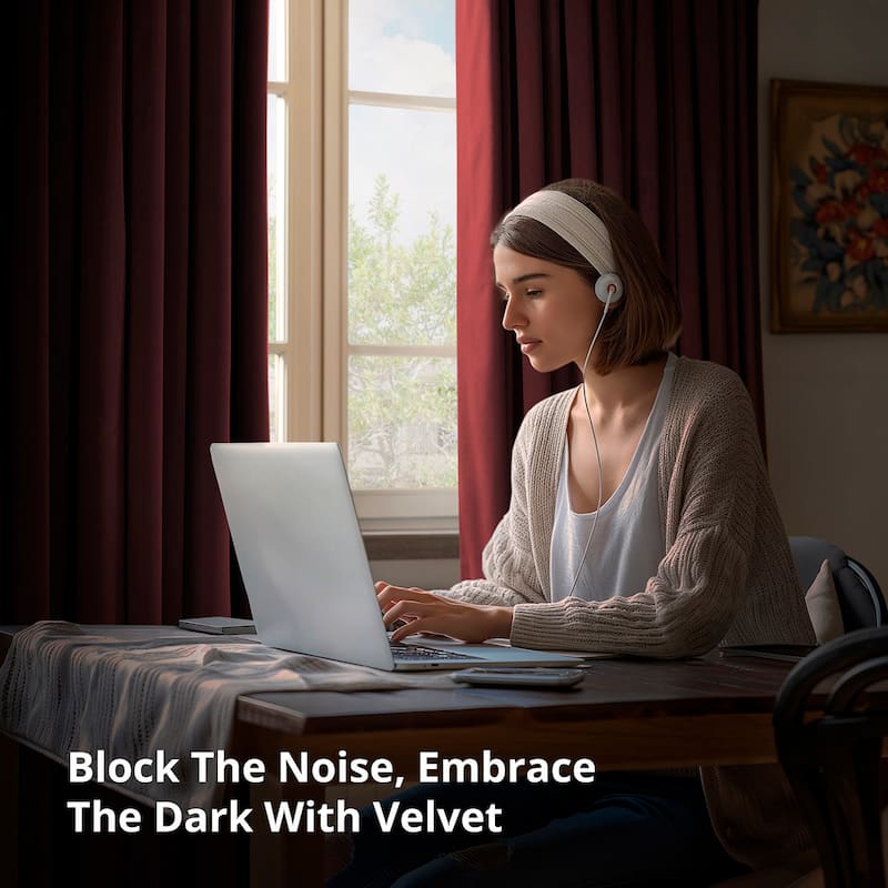 Exclusive Fabrics Signature Burgundy Velvet Blackout Curtain (1 Panel) - Luxurious Blackout Drapery for Elegant Décor