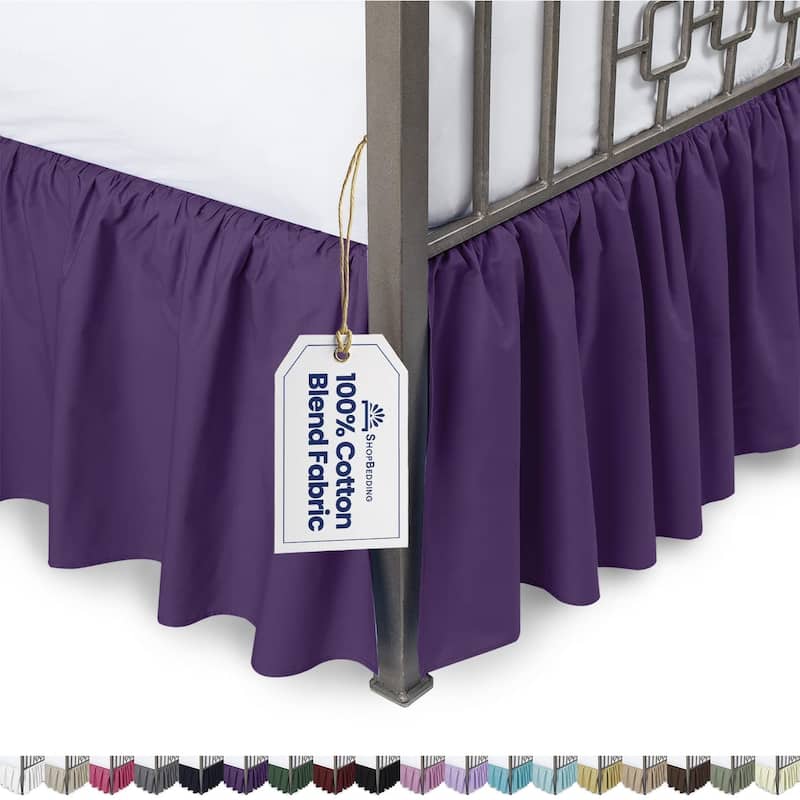 Ruffled Bed Skirt With Split Corners - King 21" Drop - Grape