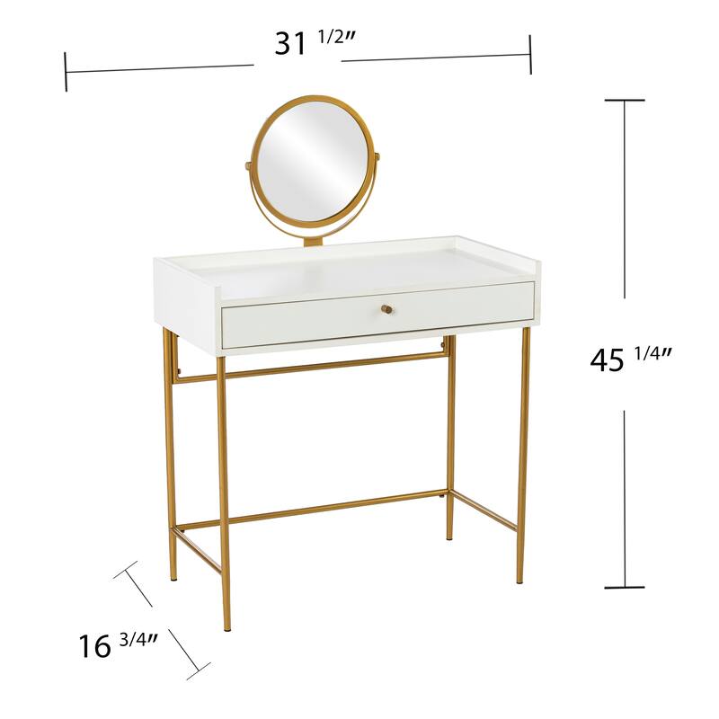 SEI Furniture Derwent Contemporary White Vanity Mirror