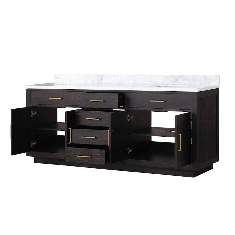 Lexora Abbey Bath Vanity and Carrara Marble Top