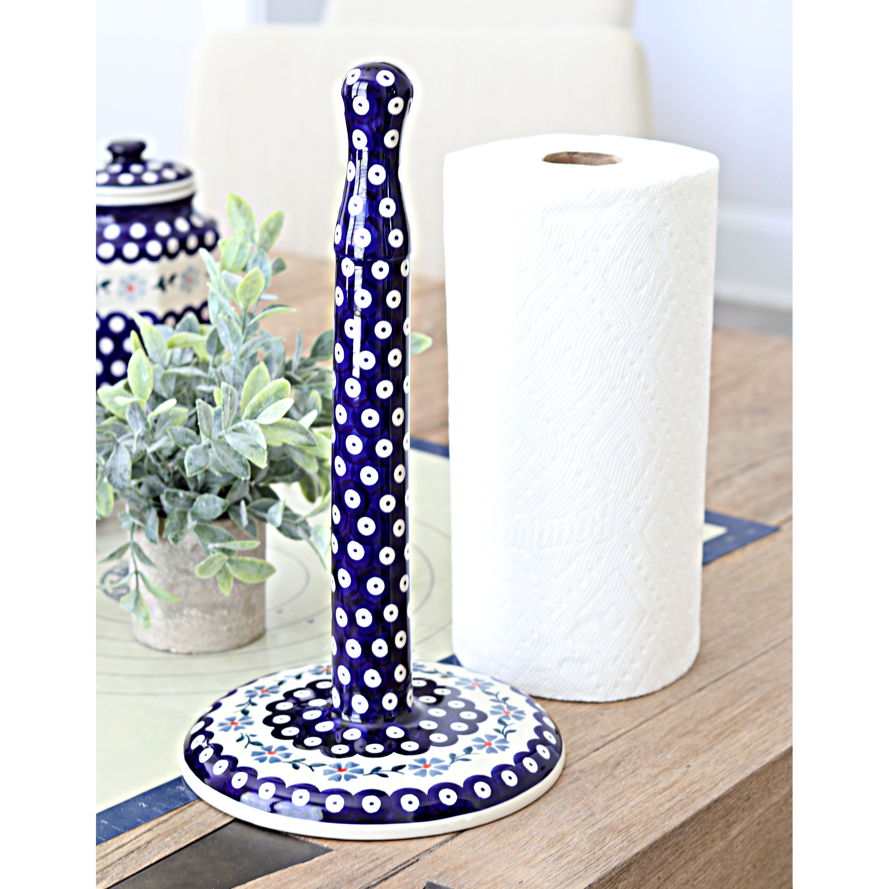 Blue Rose Polish Pottery S135 Manufaktura Paper Towel Holder