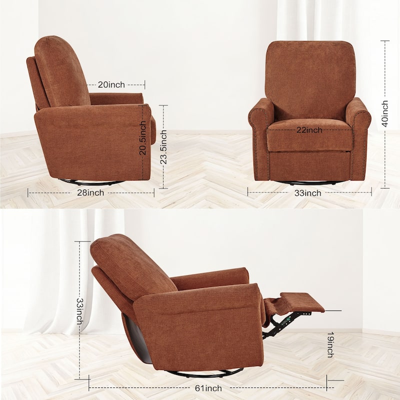 Heido 360 Degree Swivel Glider Manual Recliner Leisure Sofa Chair