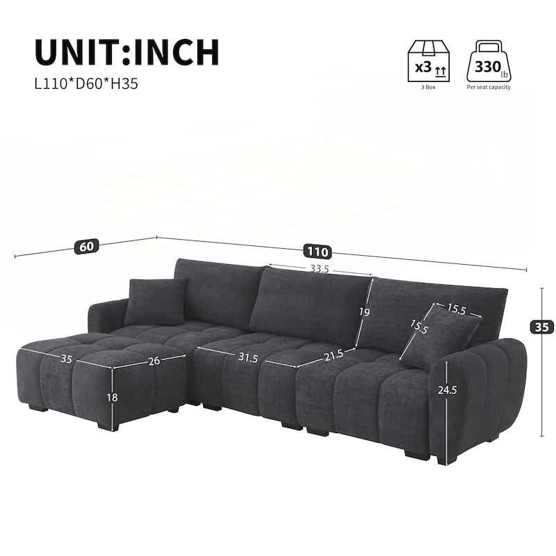110 Inch Modular Sectional Sofa