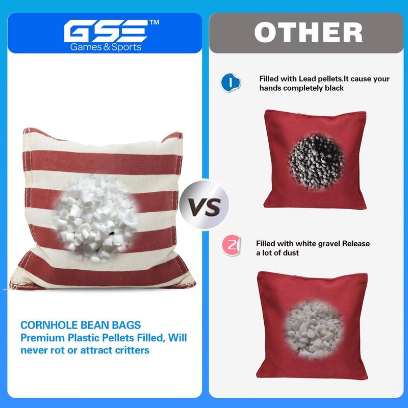GSE™ Set of 8 Regulation Size Cornhole Bean Bags. Corn Hole Board Toss Game Replacement Bean Bags