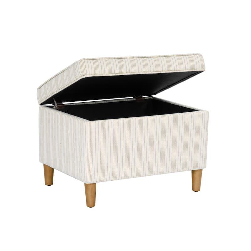 Dinah 24" Storage Ottoman with Cone Wood Legs
