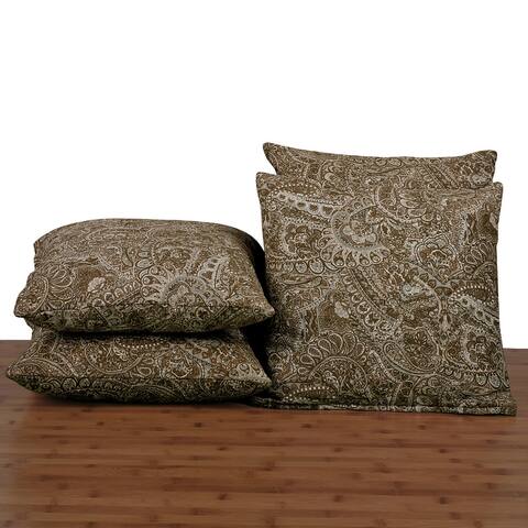 Serenta Paisley Suede Pillow Cover 4 Pieces Set, NO INSERT