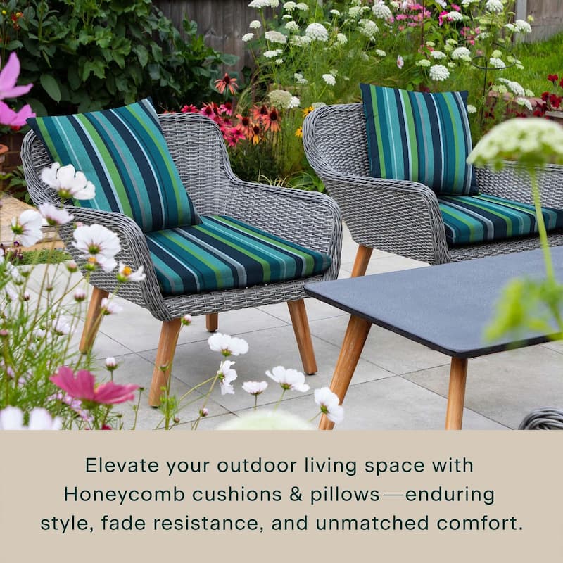 Outdoor Universal Seat Cushion (2-Pack) - 18" wide x 17.5" deep x 2.5" thick