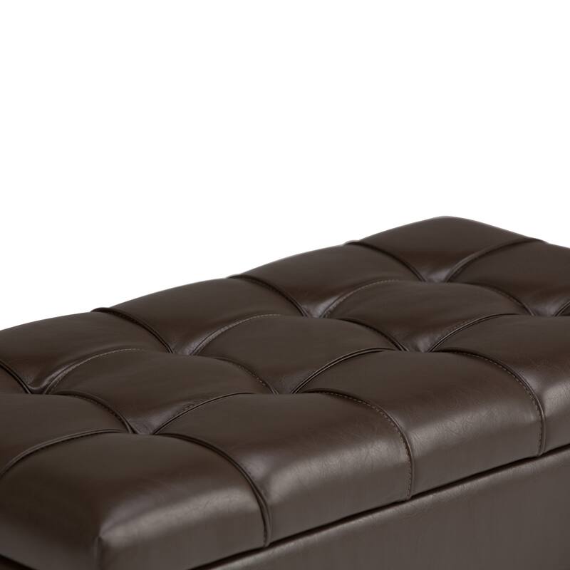 WYNDENHALL Marlowe 34 inch Wide Transitional Rectangle Storage Ottoman