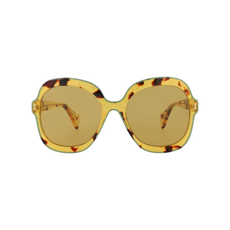 Gucci Round-Frame Acetate Sunglasses - Havana Havana Brown - Brown - Grey Lens