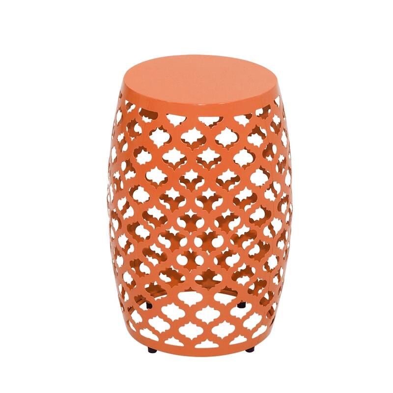 Maypex 17.75Inch H Geometric Cut Iron Side Table