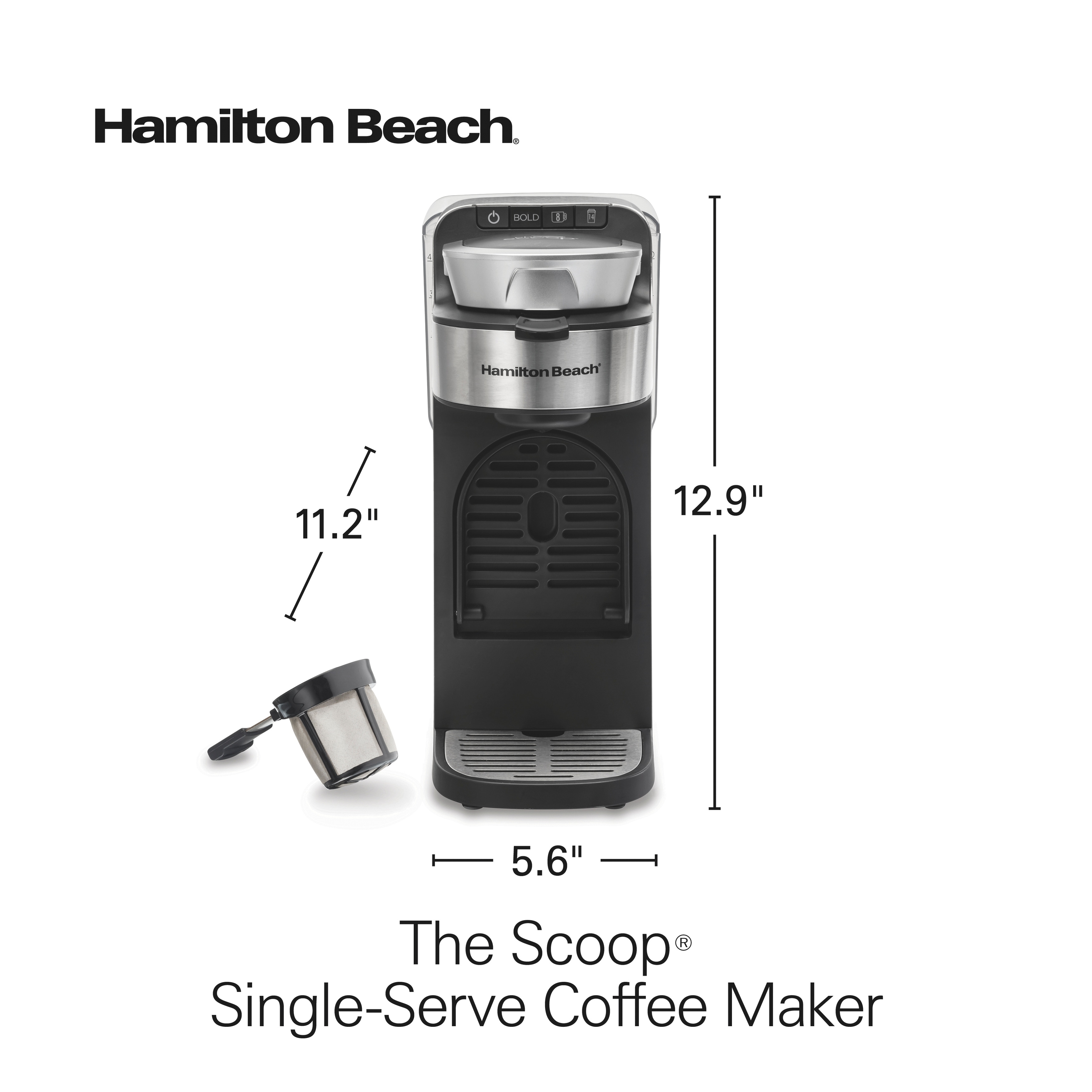 Hamilton Beach The Scoop 1-Cup Stainless Steel Drip Coffee Maker