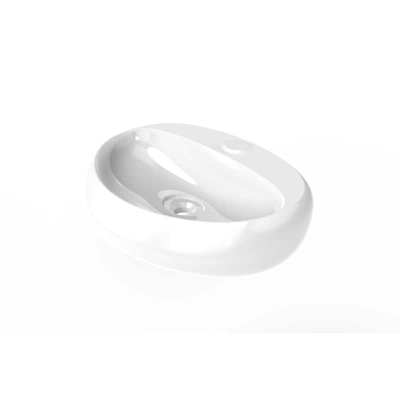 Rosaria 24" Glossy White Porcelain Wall Mounted Bathroom Sink