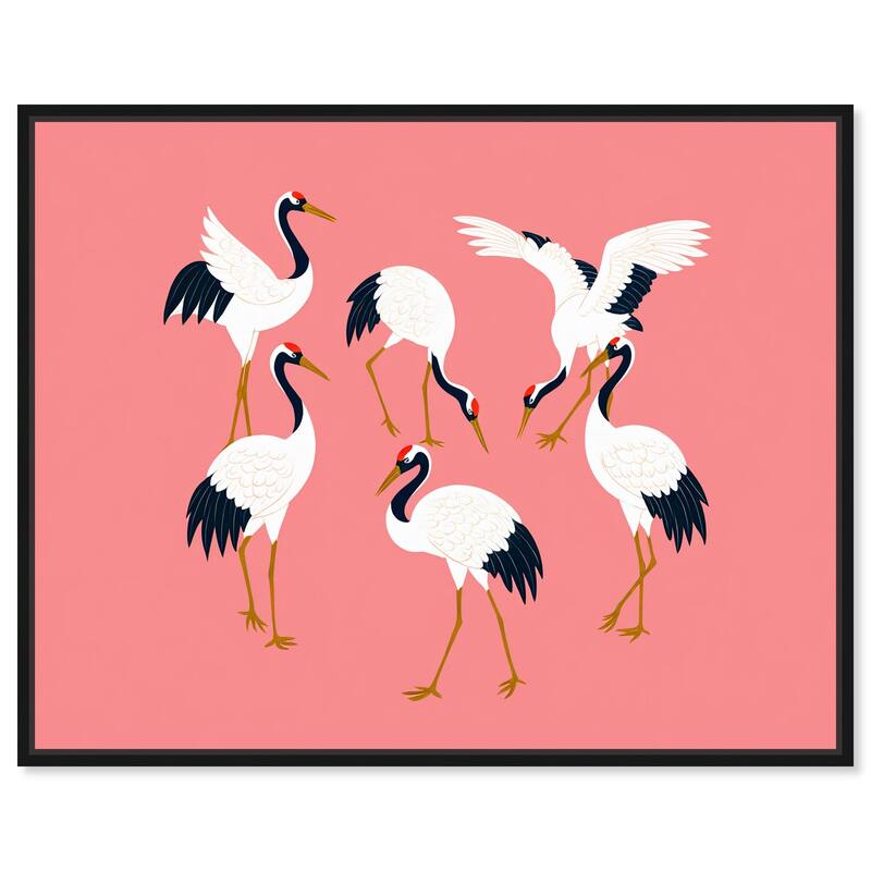 Crane Chorus Canvas by Art Remedy - Black - 45" x 36"