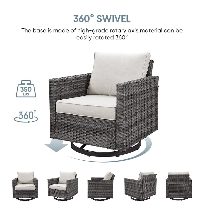 Outdoor Swivel Glider Chairs with Soft Cushion