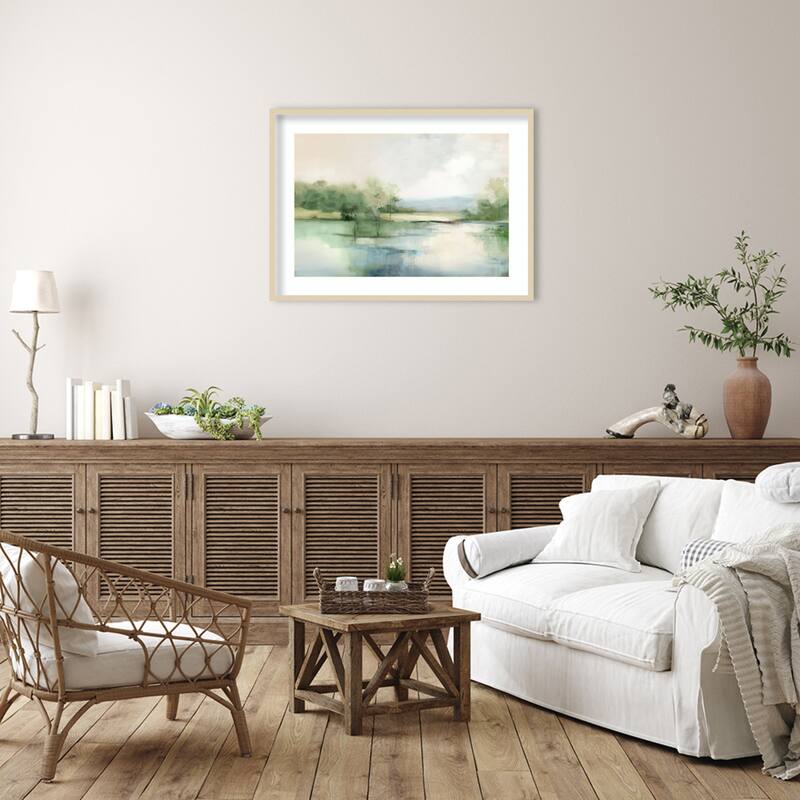 Brushstrokes of Nature No. 1 by Irena Orlov Wood Framed Wall Art Print - Svelte Natural