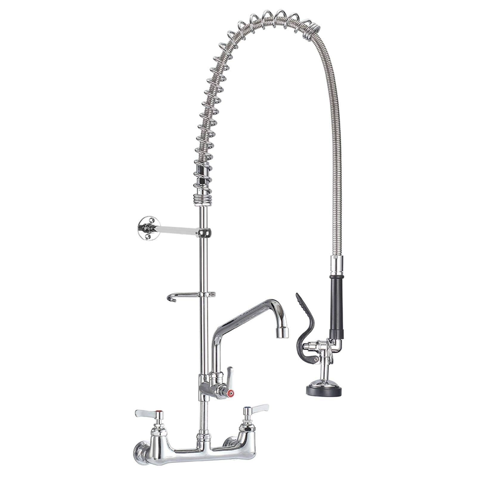 Commercial Wall Mount Kitchen Faucets Pre-Rinse Sprayer, 12 In