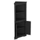 preview thumbnail 20 of 26, GDFStudio - Tall Corner Cabinet with Doors and Open Shelves, Space-Saving Storage Cabinet