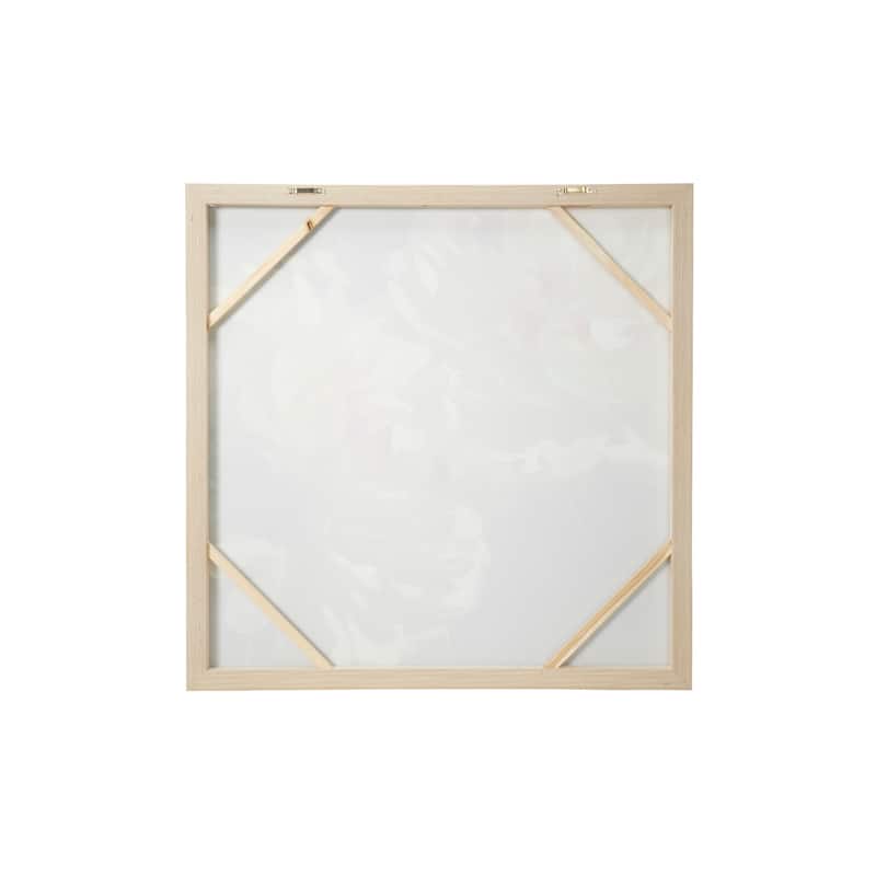 White Canvas Handmade Floral Framed Wall Art with Gold Frame