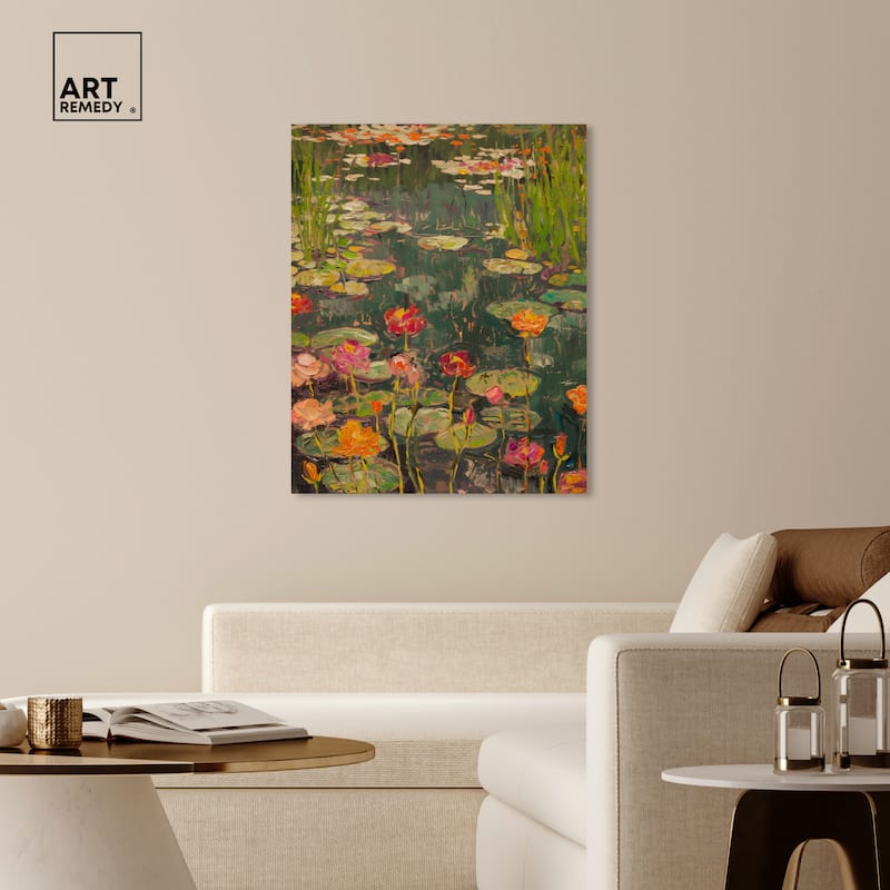 Art Remedy Afternoon Visit Gallery Wrapped Impressionism 1 Piece Canvas Wall Art /Monet And Van Gogh Inspired Art