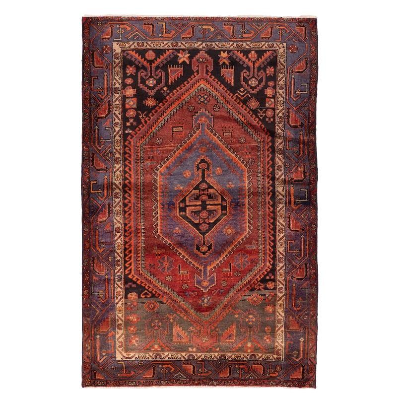 ECARPETGALLERY Hand-knotted Andelz Red Wool Rug - 4'6 x 7'3