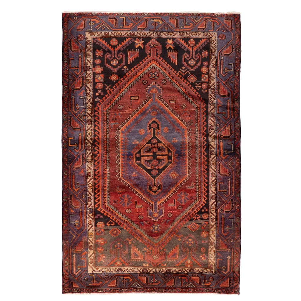 ECARPETGALLERY Hand-knotted Andelz Red Wool Rug - 4'6 x 7'3