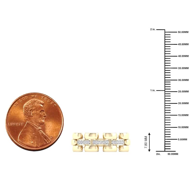 1/6ct TDW Diamond Wedding Band in 10K Gold for Men